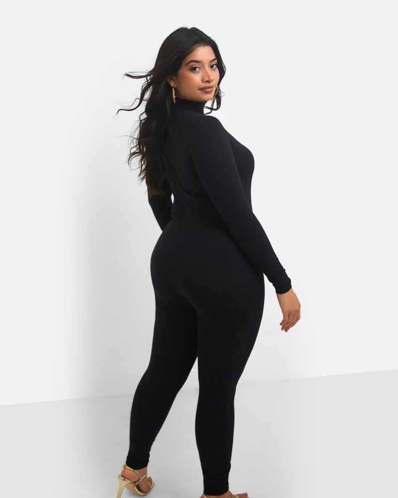 Black turtleneck jumpsuit deals